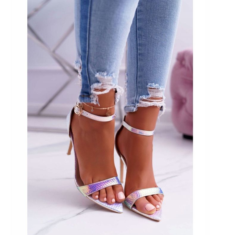 Sandales À Talons Hauts Pour Femmes Lu Boo Opalescent Essence Debbi multicolore rose 2