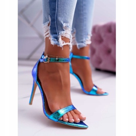 Sandales À Talons Hauts Pour Femmes Lu Boo Vert Irisé Debbi multicolore 1
