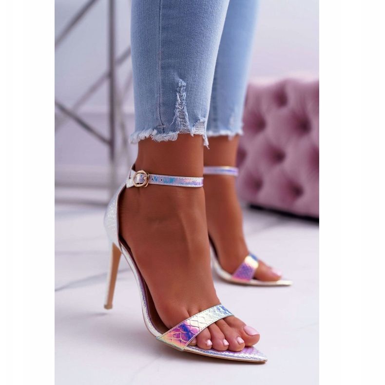 Sandales À Talons Hauts Pour Femmes Lu Boo Opalescent Petrol Violet Debbi multicolore 1