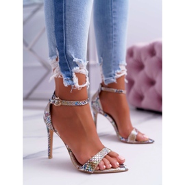 Sandales À Talons Hauts Pour Femmes Lu Boo Serpent Beige Ramann multicolore 1