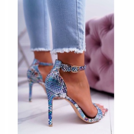 Sandales à talons hauts pour femmes Lu Boo Snake Ramann Bleu multicolore 4