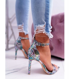 Sandales à talons hauts pour femmes Lu Boo Snake Green Ramann multicolore vert 3