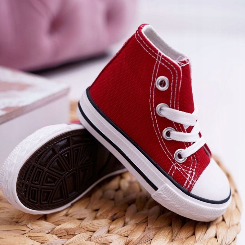 FRROCK Baskets Montantes Classiques Enfant Filemon Rouge 2