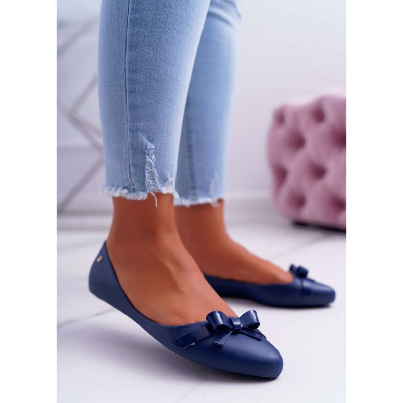 HV Ballerines femme en caoutchouc bleu marine Meliski Syntha 1