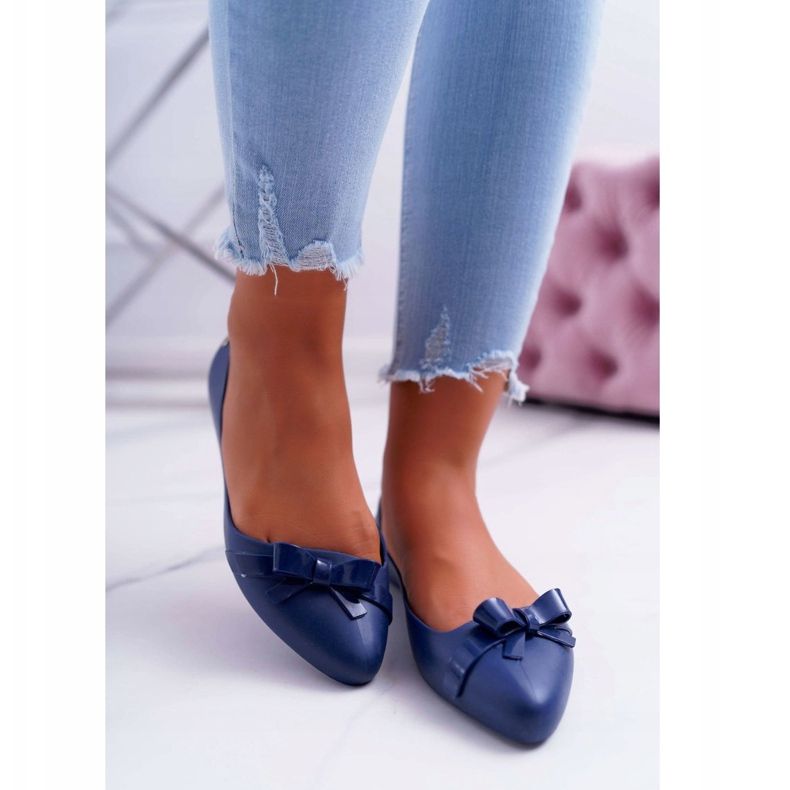 HV Ballerines femme en caoutchouc bleu marine Meliski Syntha 2