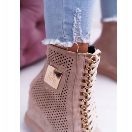Baskets Femme Lu Boo Daim Ajouré Beige Clamma 6