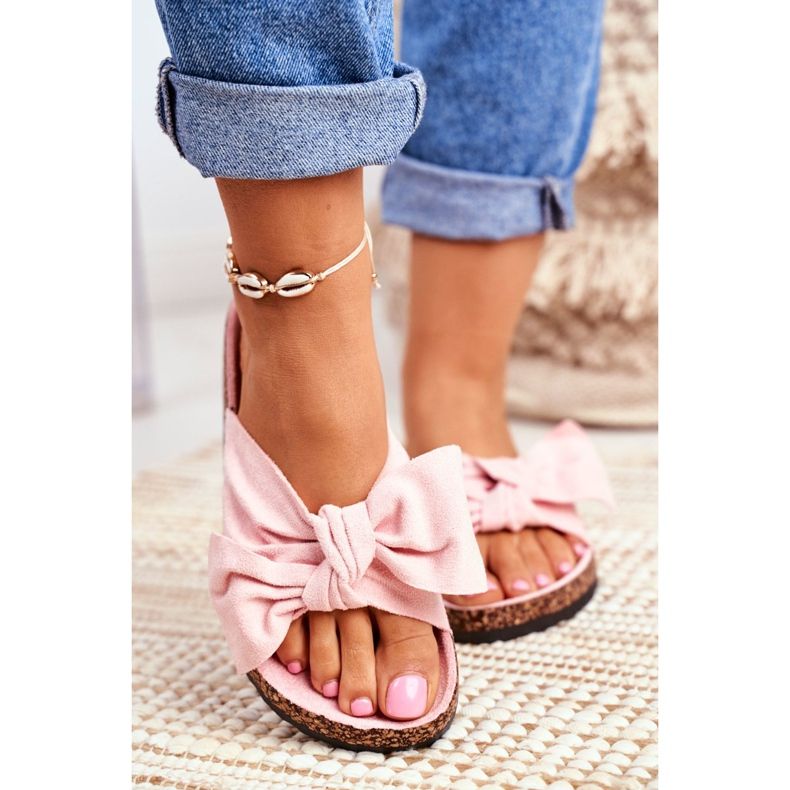 BUGO Chaussons Femme Sur Nœud Liège Rose Poudré Wendy 2 BUGO Chaussons Femme Sur Nœud Liège Rose Poudré Wendy 2