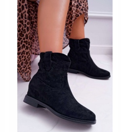 SEA Bottes pour femmes à talon plat compensées chaudes sur la cheville Demini noir 2