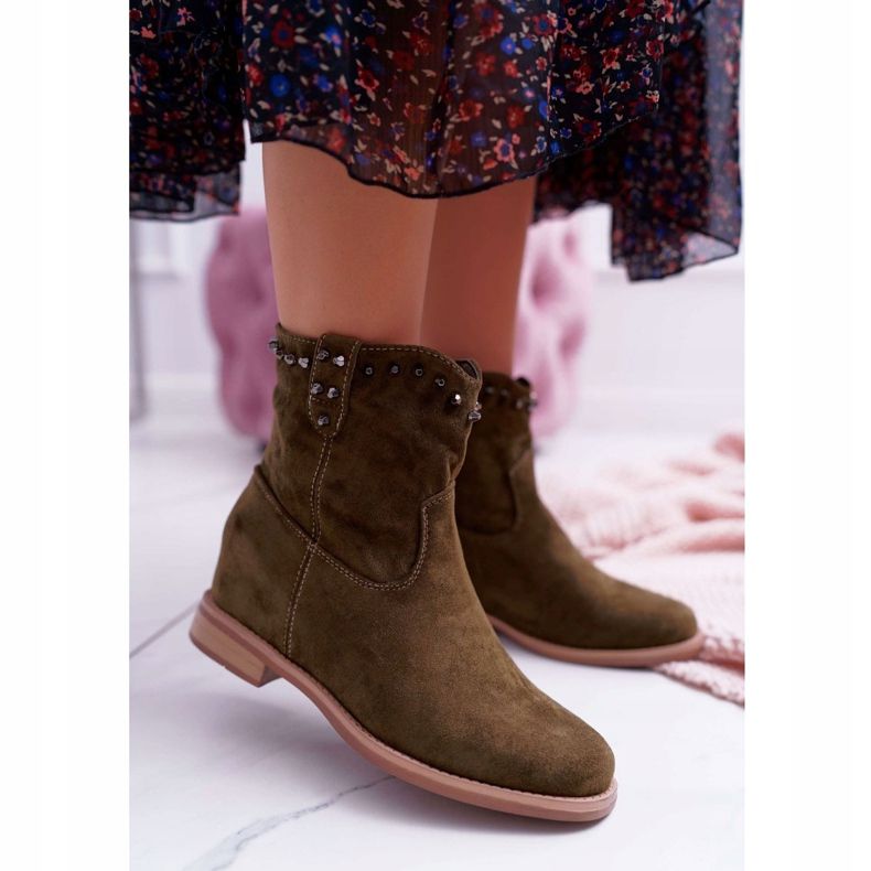 SEA Bottes pour femmes à talon plat compensées chaudes sur la cheville Minis olive vert 1 SEA Bottes pour femmes à talon plat compensées chaudes sur la cheville Minis olive vert 1