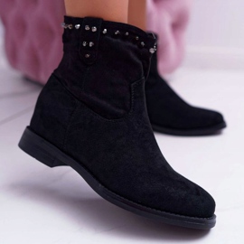 SEA Bottes compensées pour femmes à talon plat et chaudes sur la cheville Black Deminis noir 1