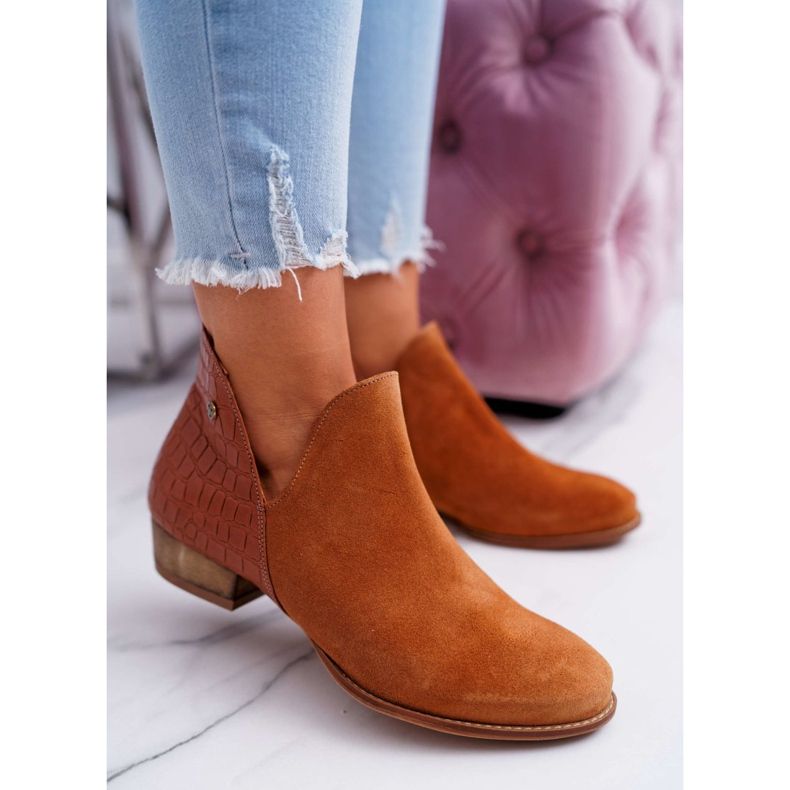 Bottines Plates Femme Maciejka Automne Cuir Rouge 04091-29 brun 1