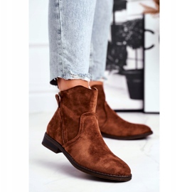 EVE Bottines Femme Cowboy Talon Plat Camel Plemmi brun 1