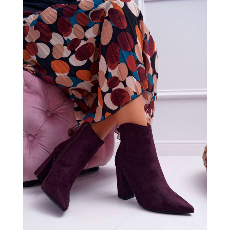 EVE Bottes À Talons Pour Femmes En Daim Spitz Violet Summe 1