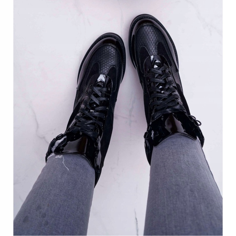 Bottes Hautes Femme Noir Trappeurs Nemtere 2