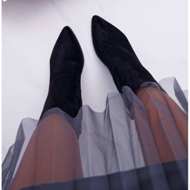 FRID Bottines Femme à Talon Avec Fermeture à Pointes En Daim Noir Ferol 2