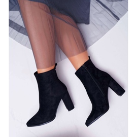 FRID Bottines Femme à Talon Avec Fermeture à Pointes En Daim Noir Ferol le noir 3