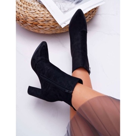 FRID Bottines Femme à Talon Avec Fermeture à Pointes En Daim Noir Ferol le noir 4
