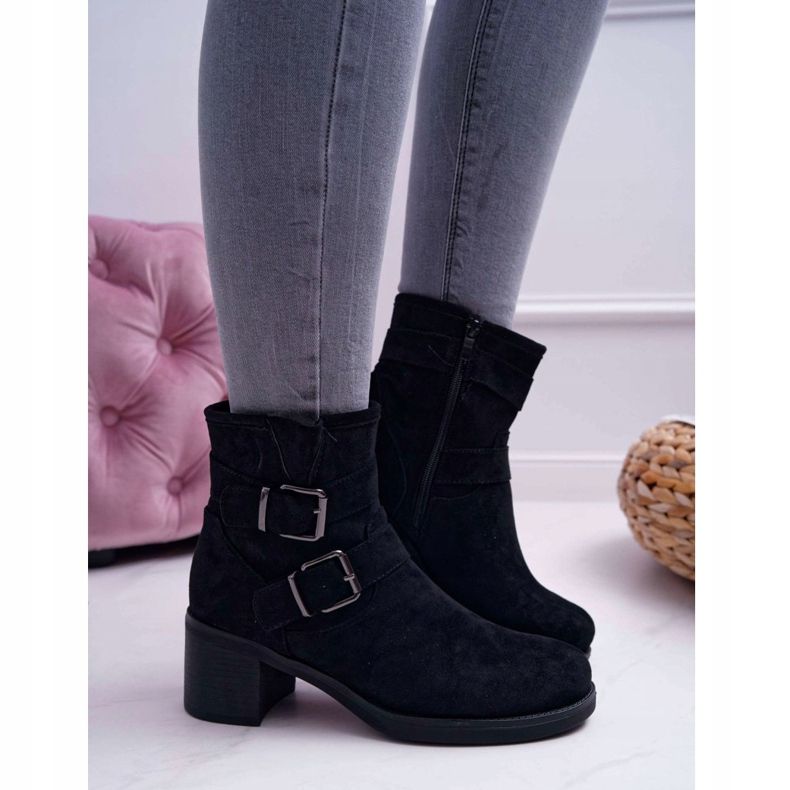 FRID Bottines Femme Talon Haut Daim Noir Fagret le noir 1