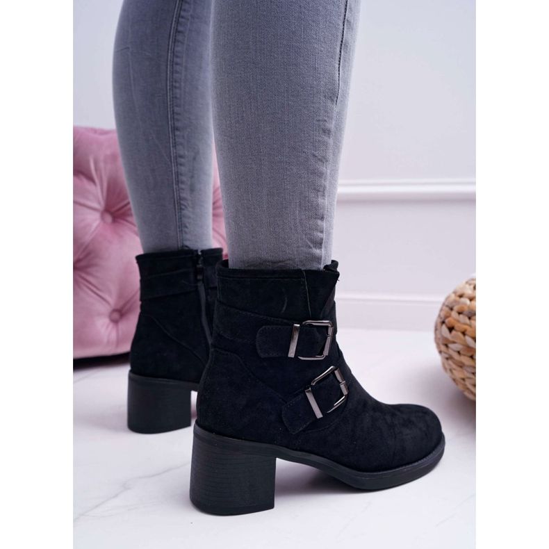 FRID Bottines Femme Talon Haut Daim Noir Fagret 2