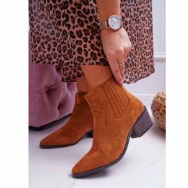 Bottes à talon plat pour femmes Umberco camel brun 3