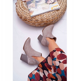 Bottes À Talons Hauts Pour Femmes Printemps Cuir Daim Cappuccino Nicole 2430 beige 2