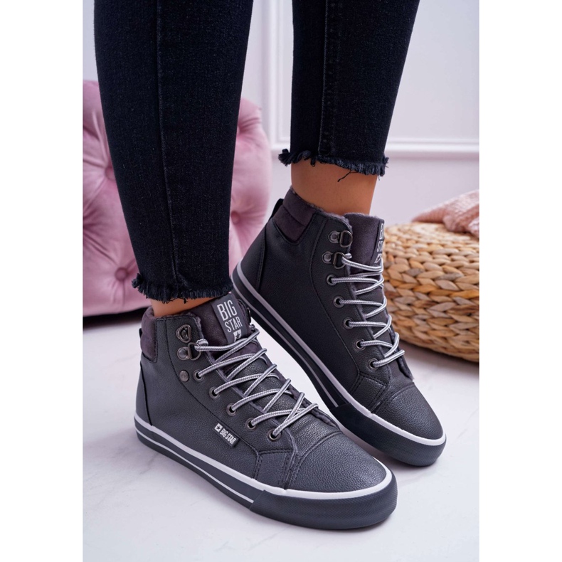 Baskets Femme Big Star High Grey Warm EE274413 gris 2