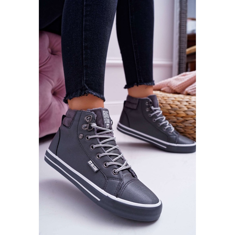 Baskets Femme Big Star High Grey Warm EE274413 gris 1