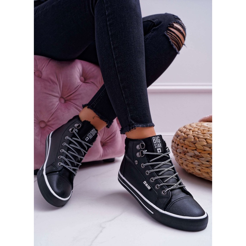 Baskets Femme Big Star High Black Warmed EE274410 le noir 1
