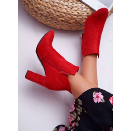Vinceza Bottes À Talons Pour Femmes En Daim Rouge À Volants 4