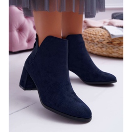 Vinceza Bottines Femme Talon Daim Bleu Marine Mimosa 1