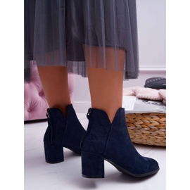 Vinceza Bottines Femme Talon Daim Bleu Marine Mimosa 2