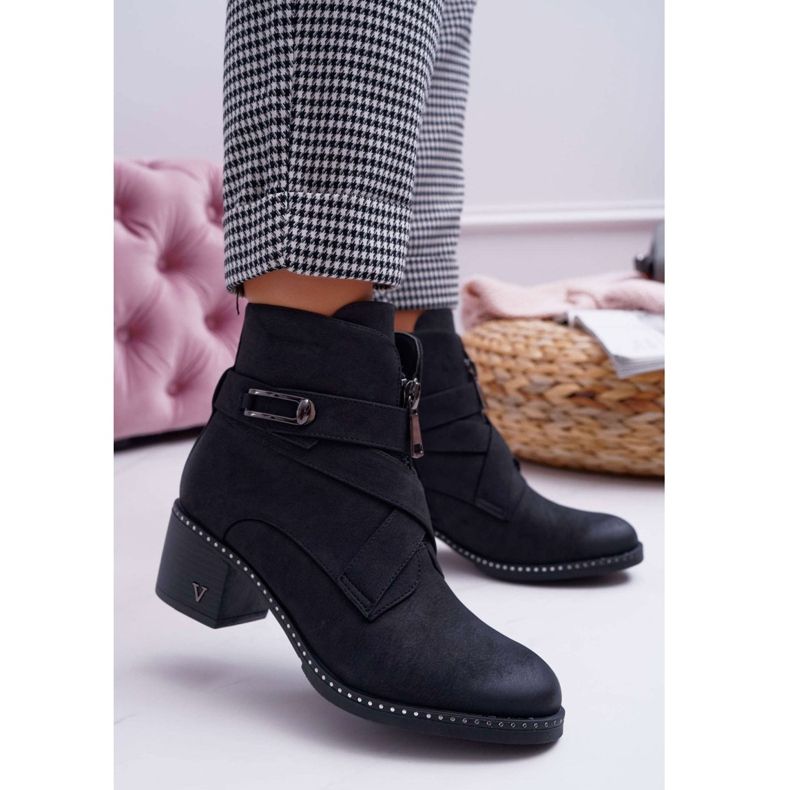 Vinceza Bottes à Talons Femme Daim Noir Brave le noir 1