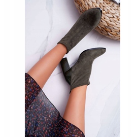 S.Barski Boots femme en daim à talon Kaki Ferrous 5