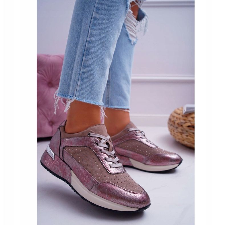 Chaussures de sport femme Beige Sergio Leone Ondar brun rose 1