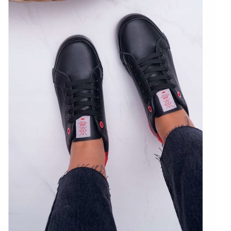 Femmes Cross Jeans Baskets Noires EE2R4019C rouge 2