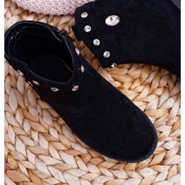 POPA Bottines Enfant Noir avec Cristaux Venici Talon Plat 2