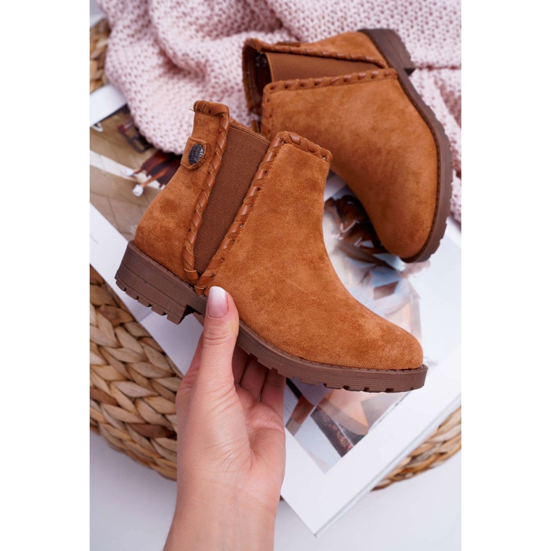 POPA Bottes Enfant Talon Plat Camel Sicarro brun 1