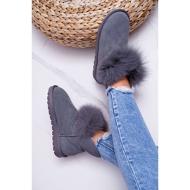 HAN Bottes De Neige Femme Avec Fourrure Avec Fourrure Daim Gris Memento 4