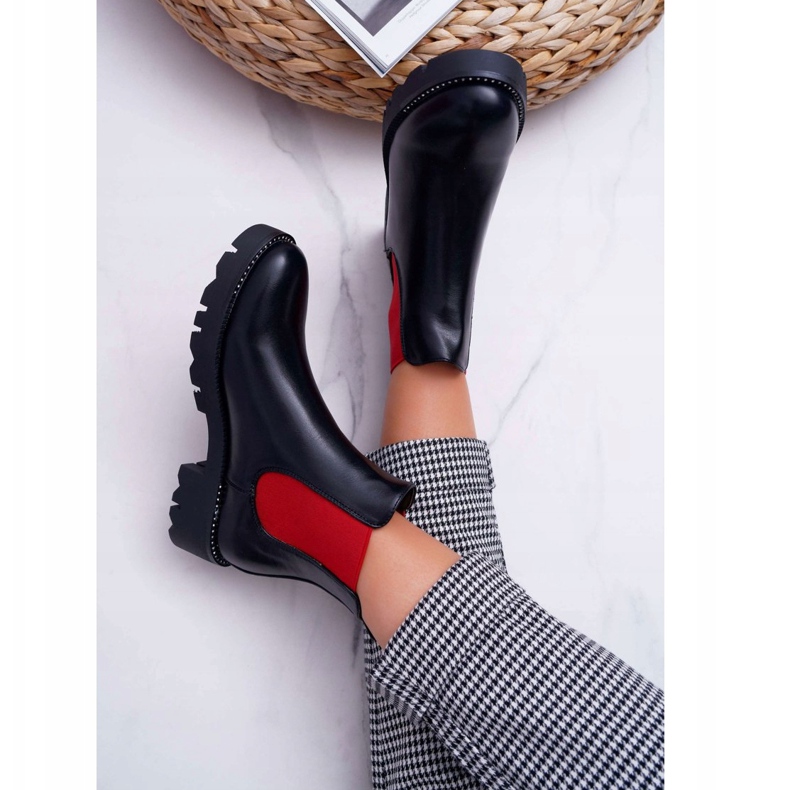 HAN Bottines Femme Bottines Jodhpur Gommes Rouges Noir Superpuissance 2 HAN Bottines Femme Bottines Jodhpur Gommes Rouges Noir Superpuissance 2