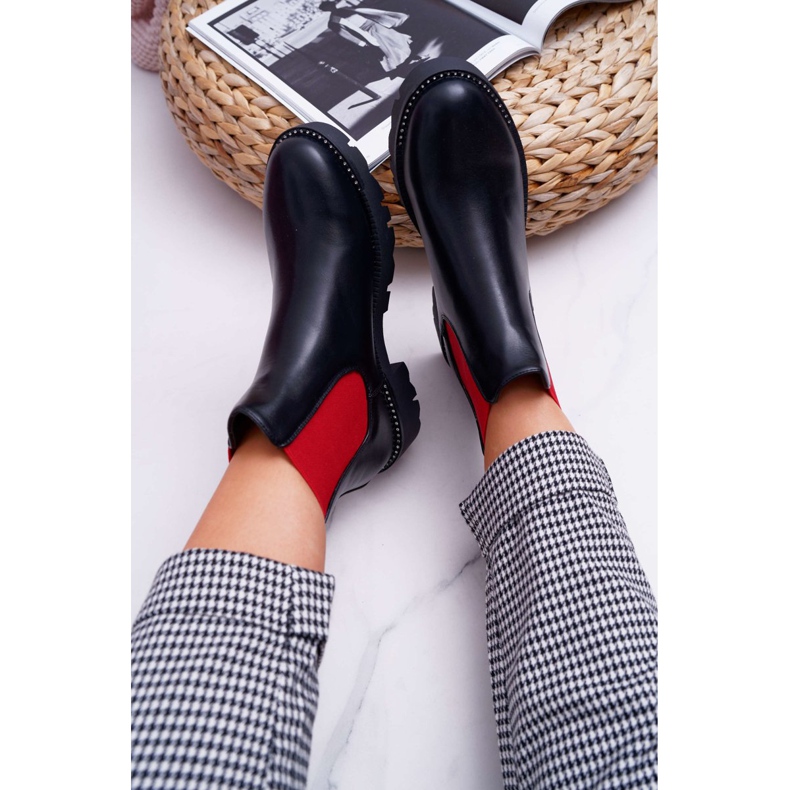 HAN Bottines Femme Bottines Jodhpur Gommes Rouges Noir Superpuissance 1 HAN Bottines Femme Bottines Jodhpur Gommes Rouges Noir Superpuissance 1