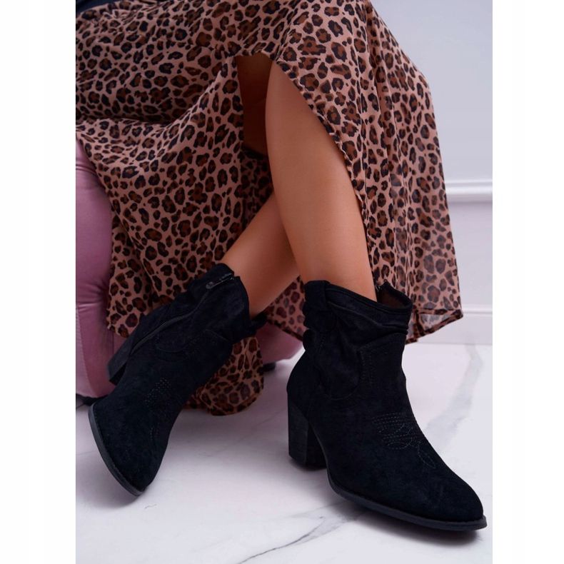 Bottes à talons pour femmes Bottes de cowboy noires Maverick le noir 2