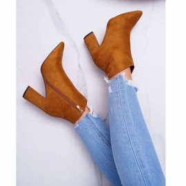 PS1 Bottines Femme À Talons Hauts Avec Rivets En Spitz RB23P Camel Snack brun 5