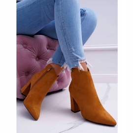 PS1 Bottines Femme À Talons Hauts Avec Rivets En Spitz RB23P Camel Snack brun 4