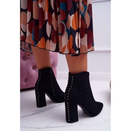 SEA Bottes pour femmes à talon haut avec rivets en Spitz RB23P Black Snack le noir 4
