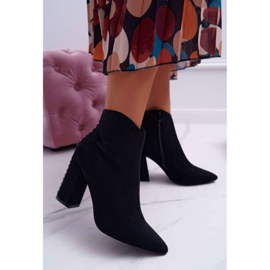 SEA Bottes pour femmes à talon haut avec rivets en Spitz RB23P Black Snack le noir 2