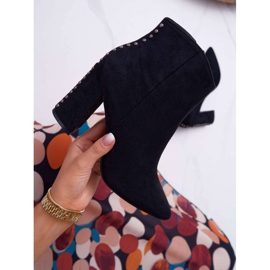 SEA Bottes pour femmes à talon haut avec rivets en Spitz RB23P Black Snack le noir 1