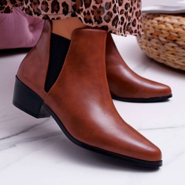 Bottines plates femme Camel Murino brun 1