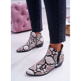Bottines Plates Femme Murino Snake Skin blanche le noir multicolore 2