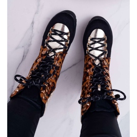 WIN Bottes Trappers Femme Talon Plat Imprimé Léopard Move On le noir 5