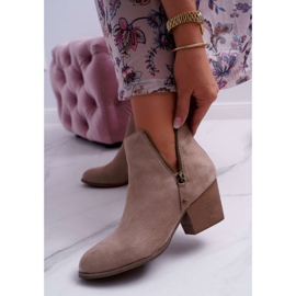Bellucci Bottines Femme Talon Haut Daim Beige Farre 1